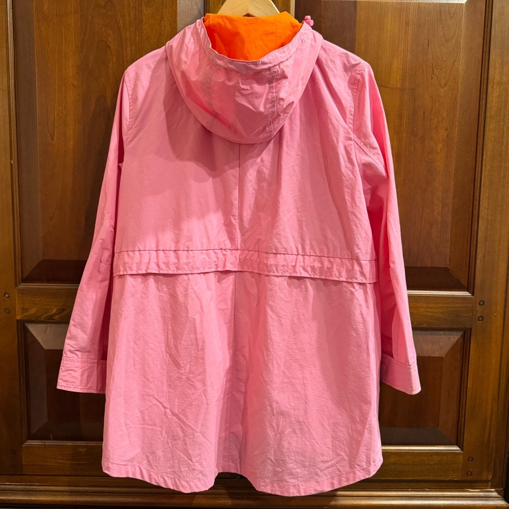 J. Crew Perfect Lightweight Rain Jacket Pink Orange Size Small - Picture 5 of 16